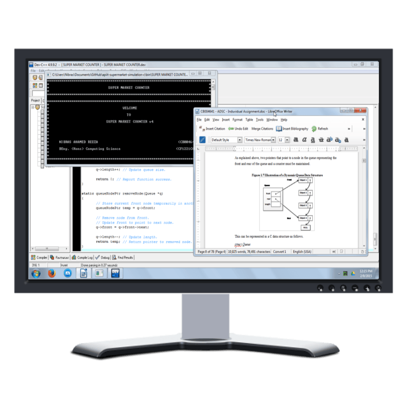 An illustration of Supermarket Counter Simulation